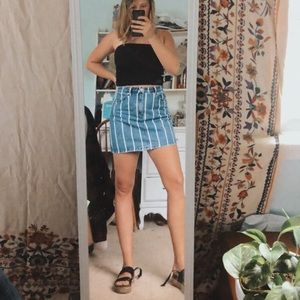 Striped denim skirt!